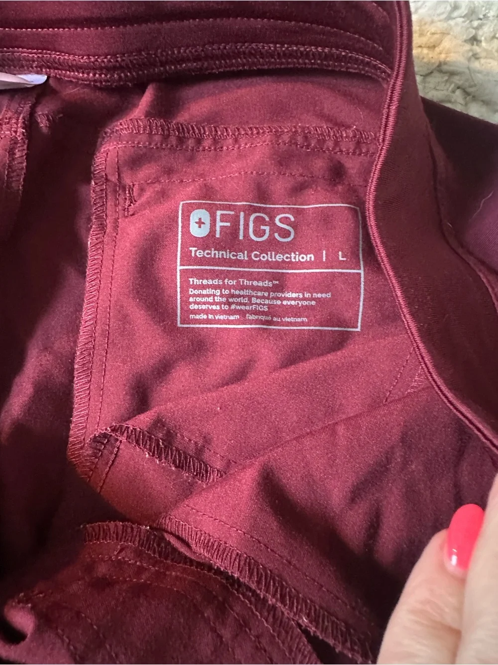 Figs Men's Maroon Drawstring straight leg pants
